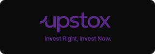 Upstox logo with text: Invest Right, Invest Now